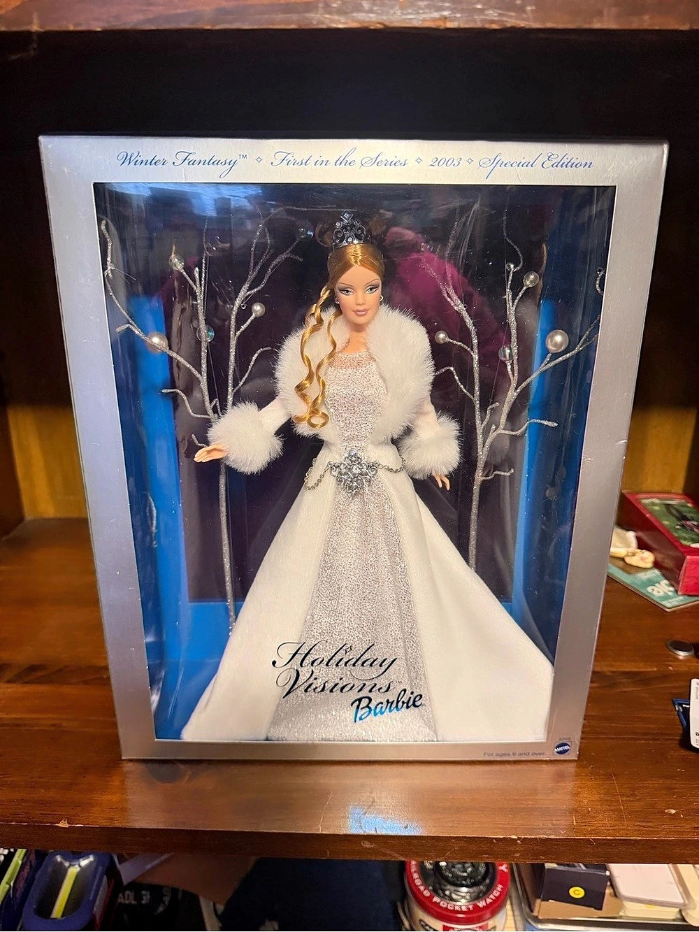 Barbie Holiday Visions Barbie Holiday Doll in White & Blue Like New